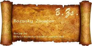 Bozsoky Zsombor névjegykártya